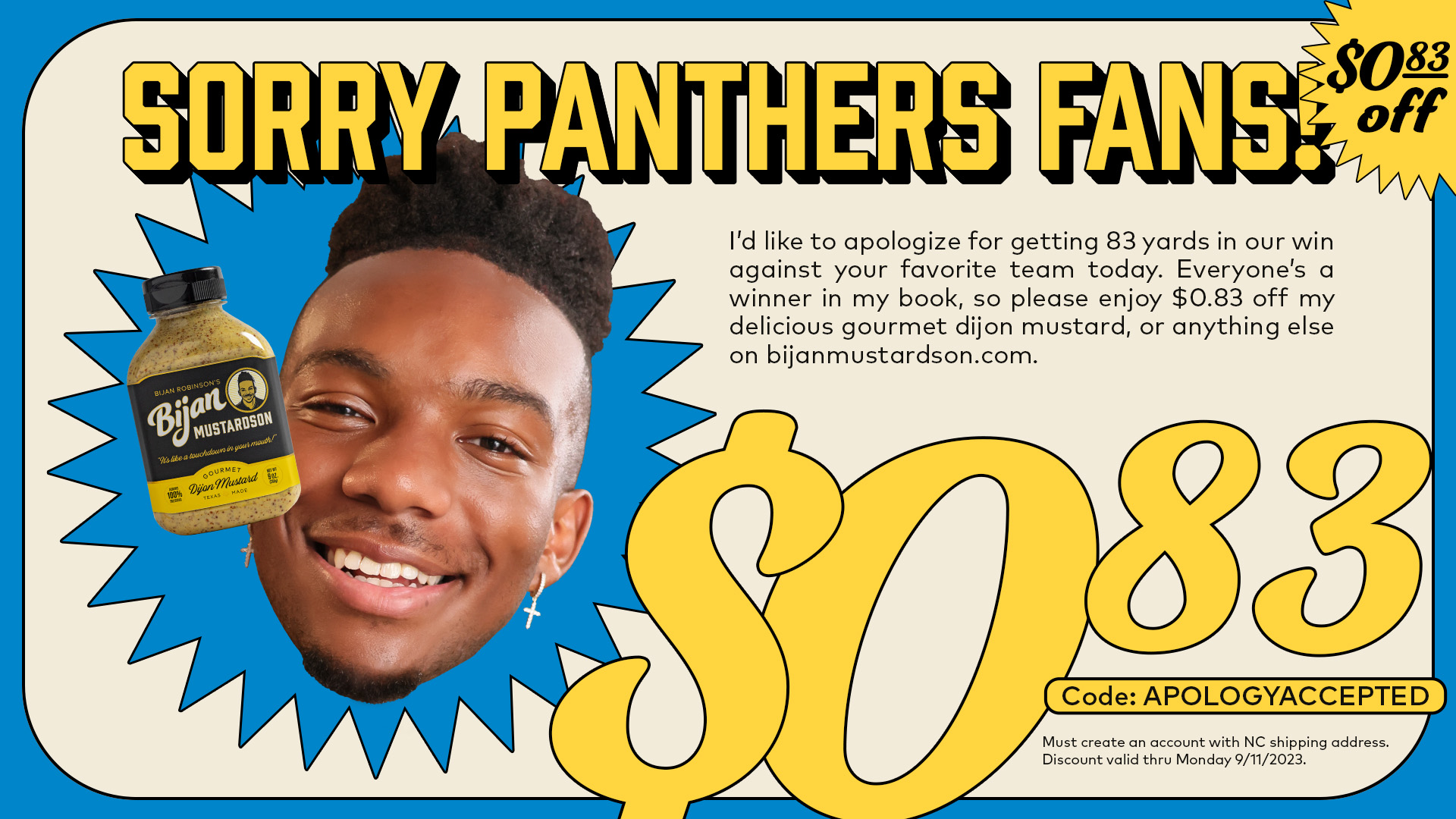 carolina panthers apology coupon