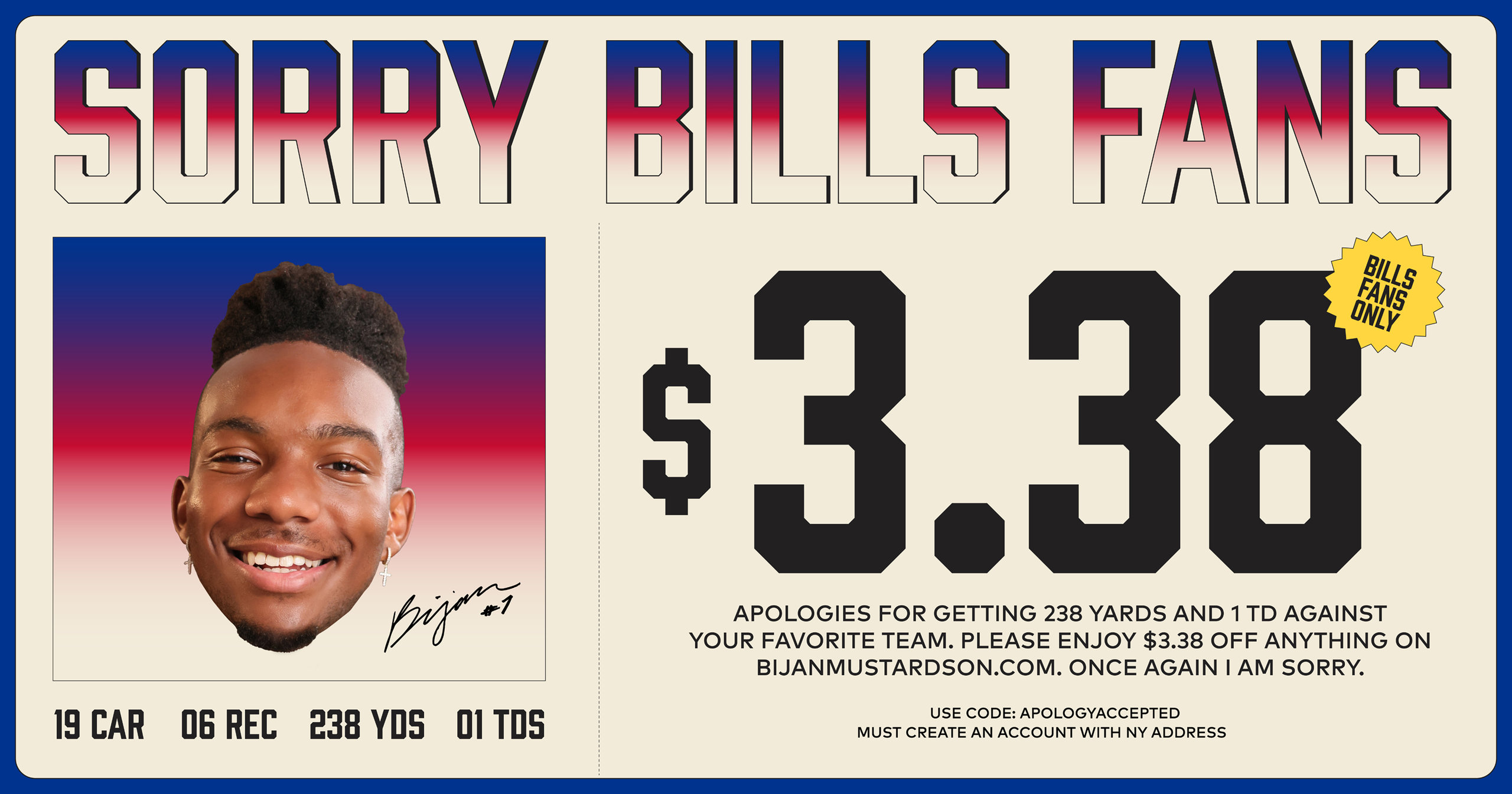 buffalo bills apology coupon