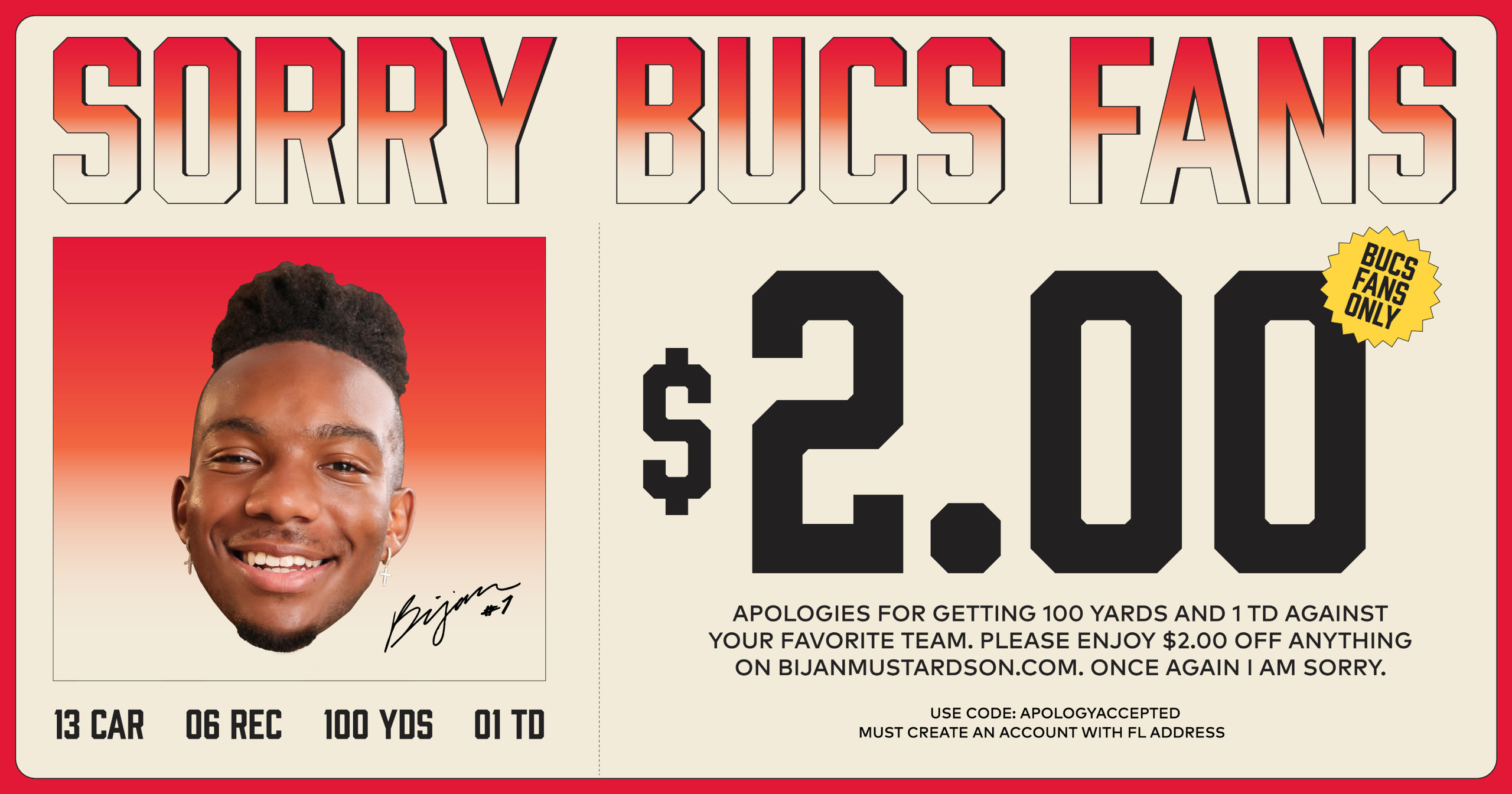 tampa bay buccaneers apology coupon