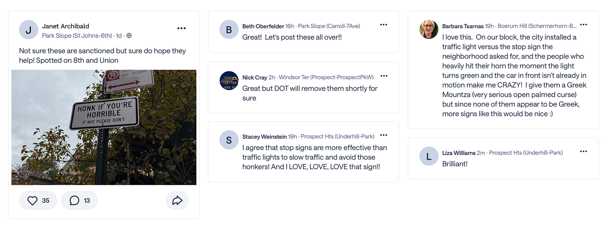 honk if you're horrible sign