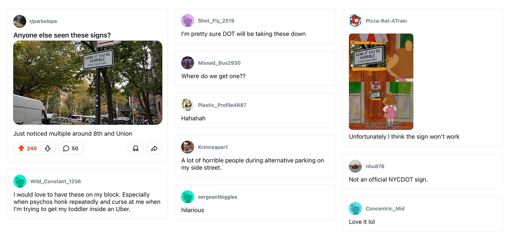 honk if you're horrible sign