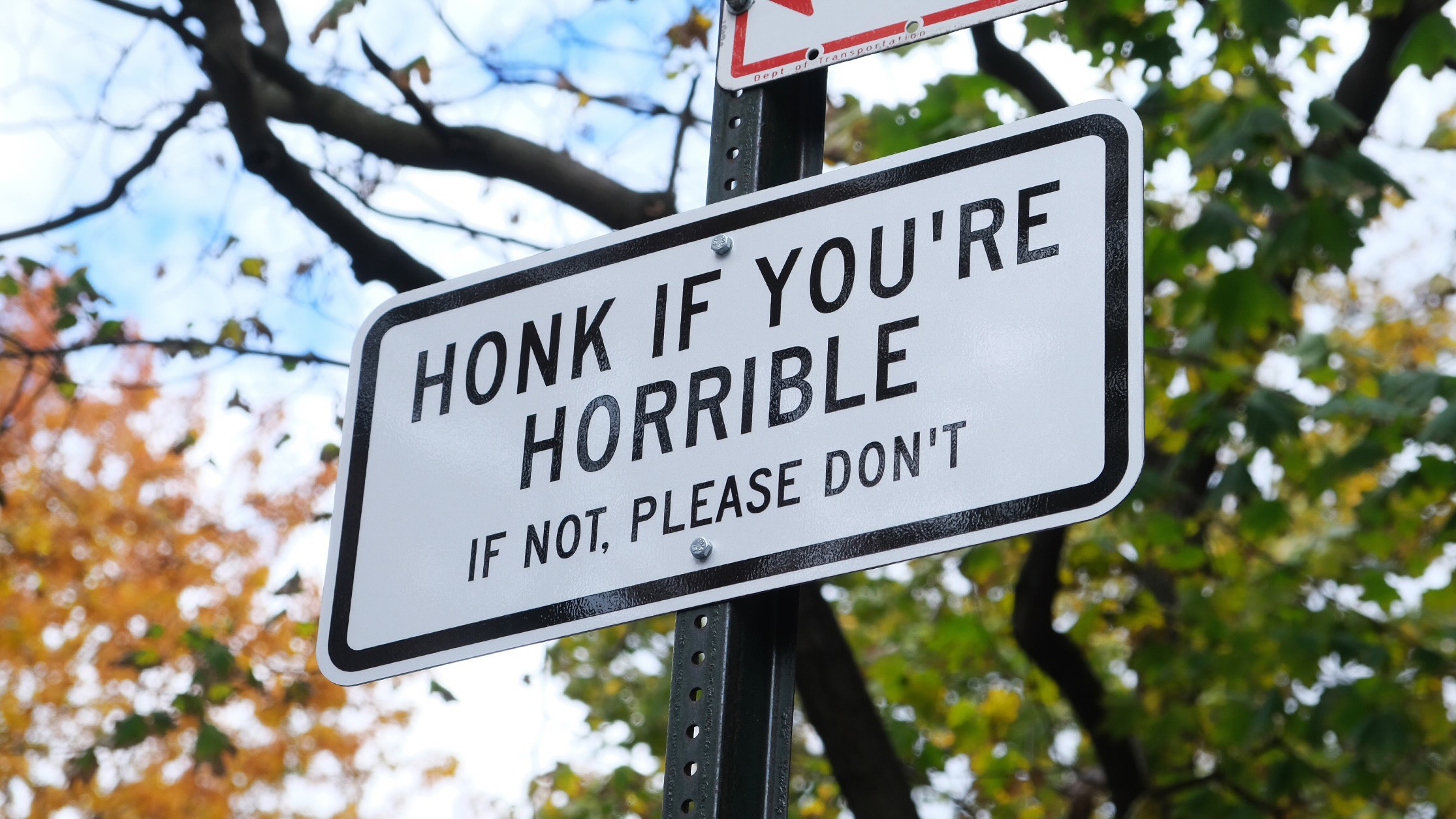 honk if you're horrible sign