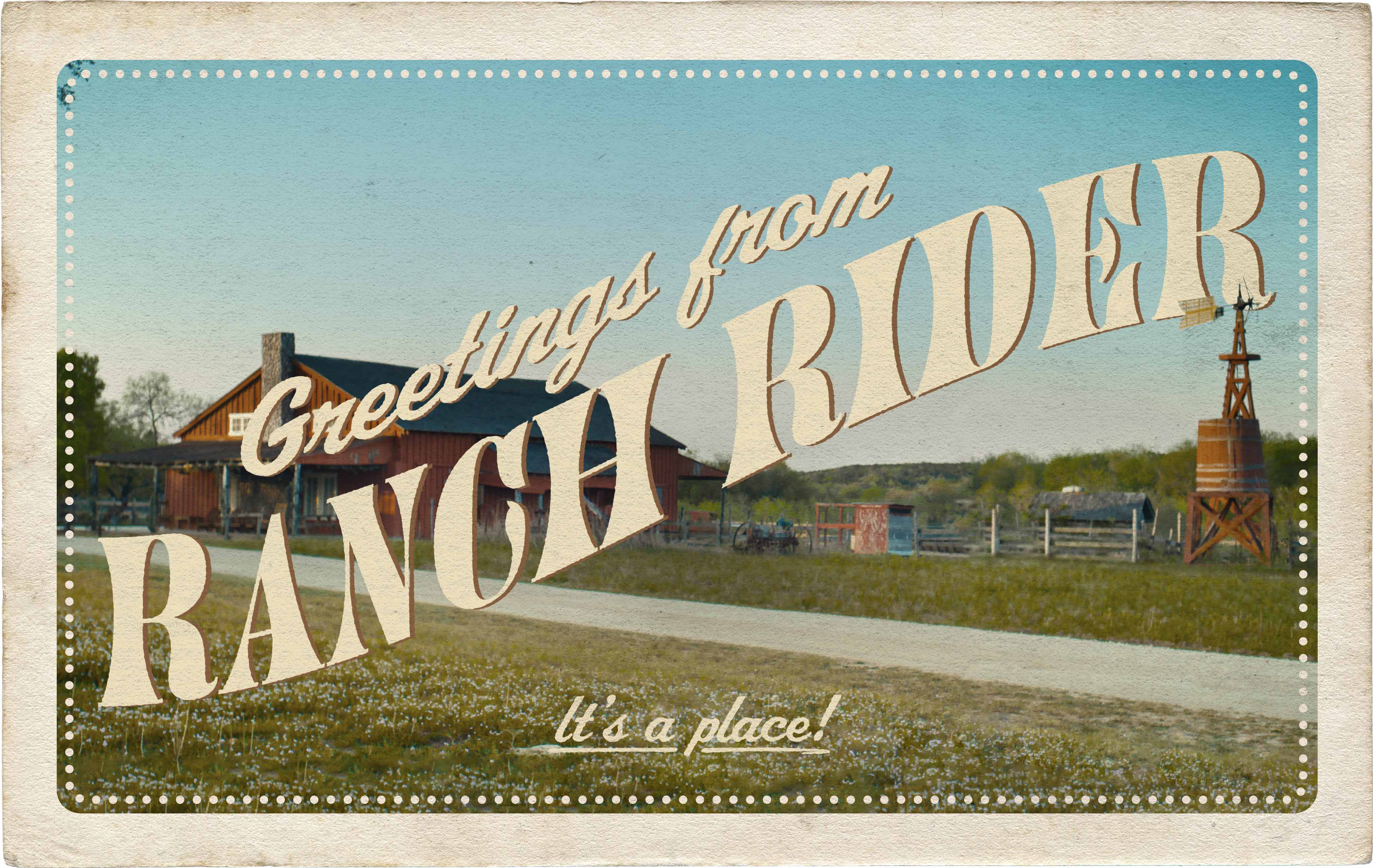 greetings from ranch rider postcard