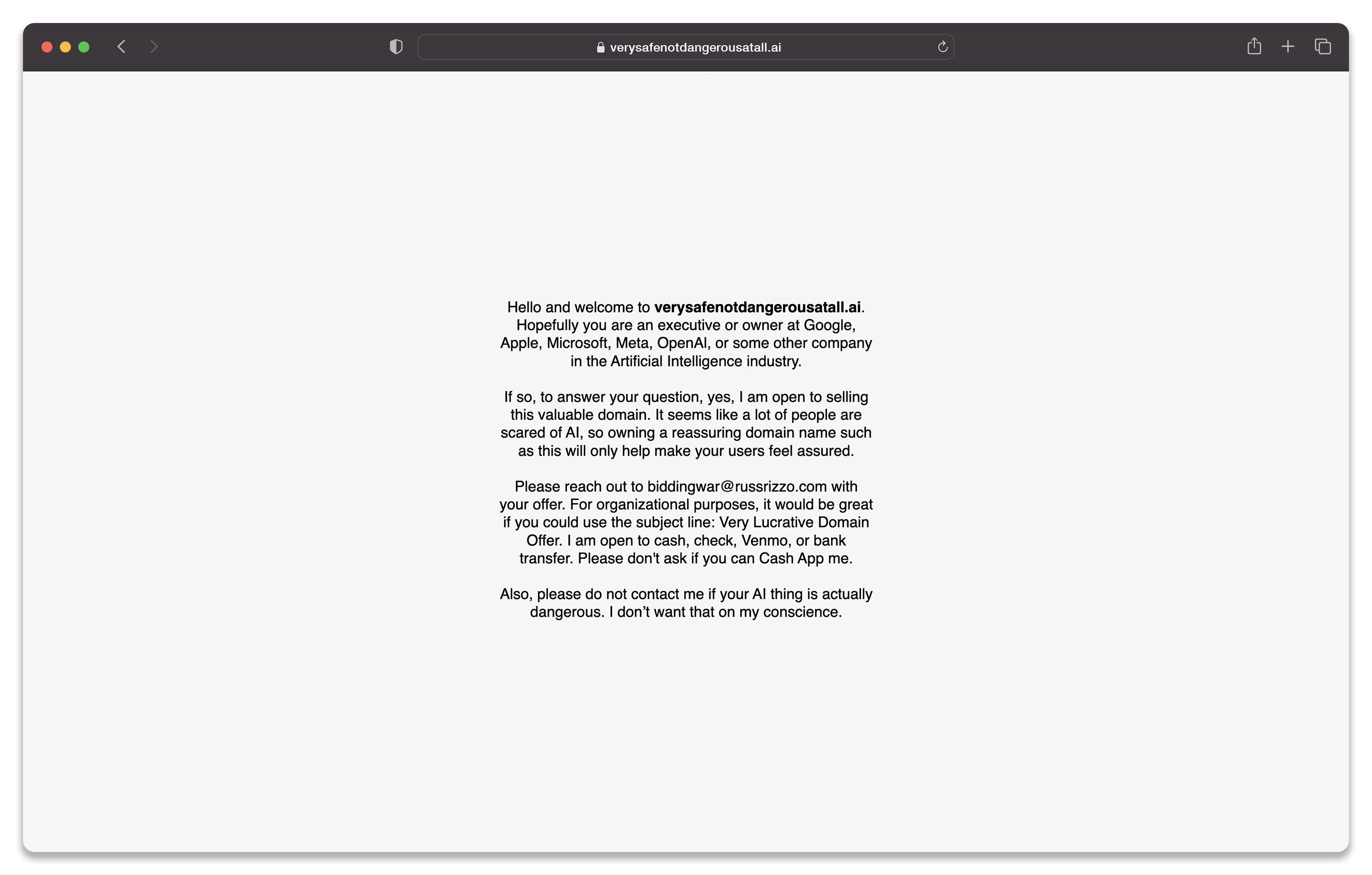 verysafenotdangerousatall.ai